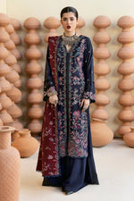 Reet By Ramsha - Three piece embroidered karandi suits with embroidered karandi shawls stitched & embellished | Original Ramsha Karandi Collection 2024 | R-1202