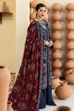 Reet By Ramsha - Three piece embroidered karandi suits with embroidered karandi shawls stitched & embellished | Original Ramsha Karandi Collection 2024 | R-1202