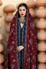 Reet By Ramsha - Three piece embroidered karandi suits with embroidered karandi shawls stitched & embellished | Original Ramsha Karandi Collection 2024 | R-1202