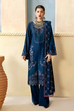 Reet By Ramsha - Three piece embroidered karandi suits with embroidered karandi shawls stitched & embellished | Original Ramsha Karandi Collection 2024 | R-1210