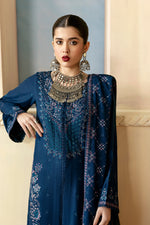 Reet By Ramsha - Three piece embroidered karandi suits with embroidered karandi shawls stitched & embellished | Original Ramsha Karandi Collection 2024 | R-1210