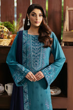 Reet By Ramsha - Three piece embroidered karandi suits with embroidered karandi shawls stitched & embellished | Original Ramsha Karandi Collection 2024 | R-1101