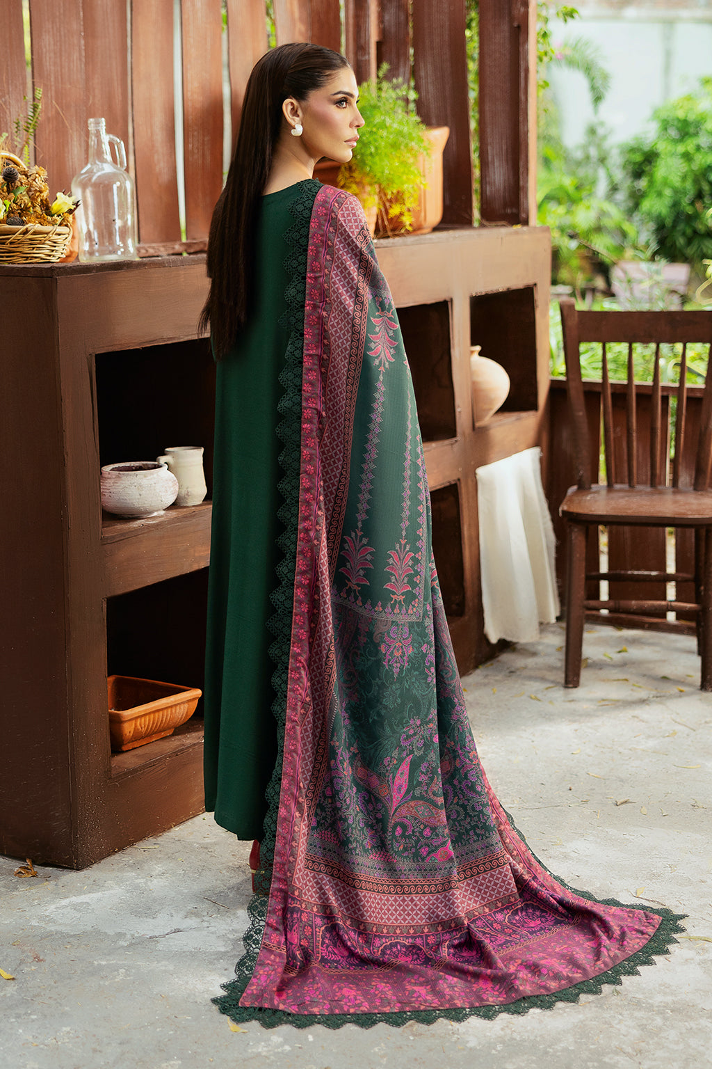 Reet By Ramsha - Three piece embroidered karandi suits with embroidered karandi shawls stitched & embellished | Original Ramsha Karandi Collection 2024 | R-1108