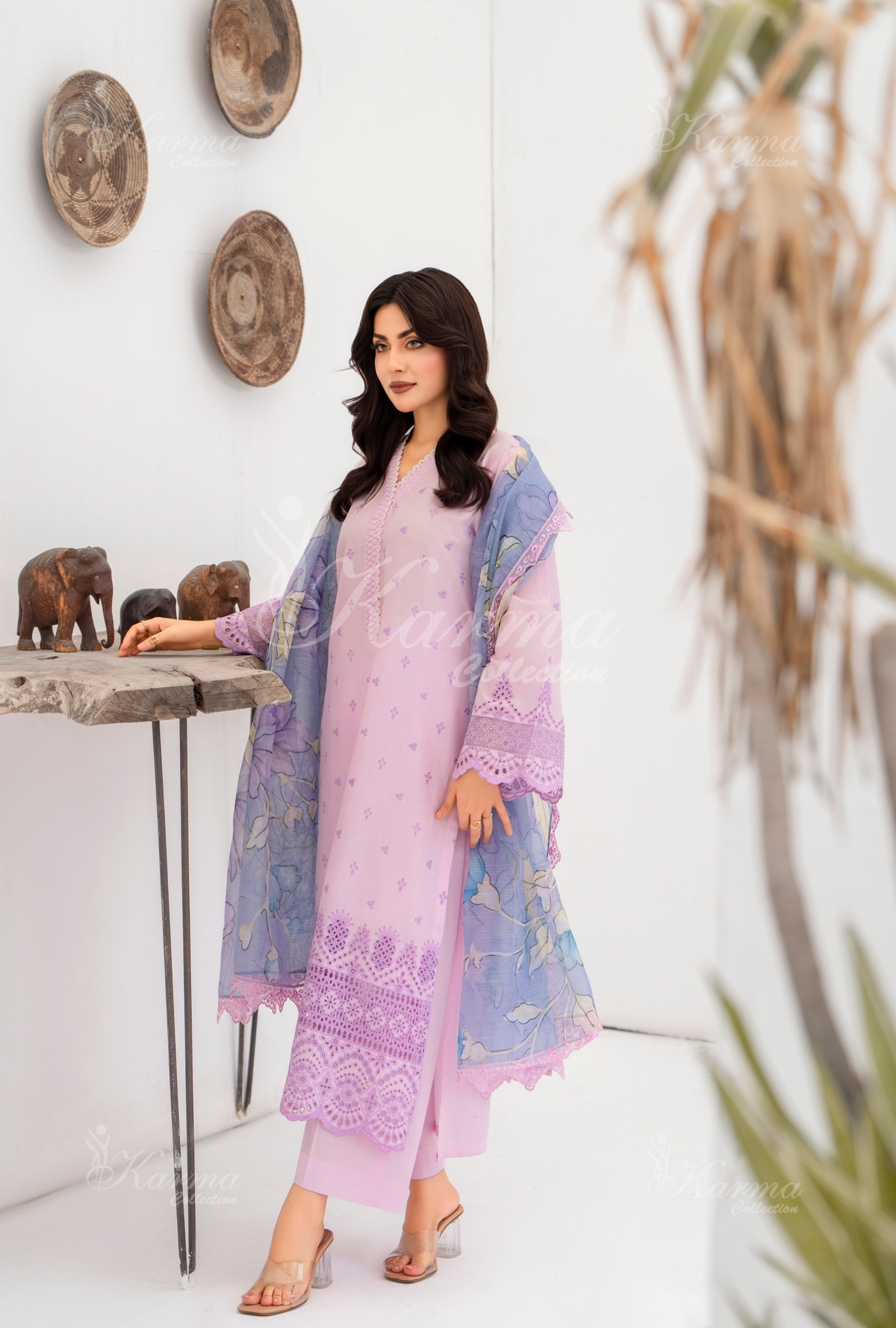 Afsana By KARMA COLLECTION (1388) Pastel PinkChikankari Edit Latest Volume Causal 3 piece Suit