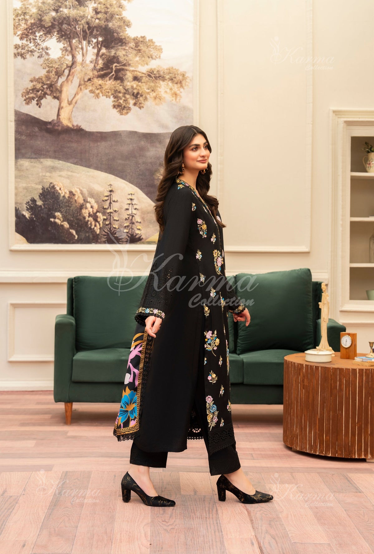Karma Collection Winter 2024 Aangan II -1406 | JET BLACK