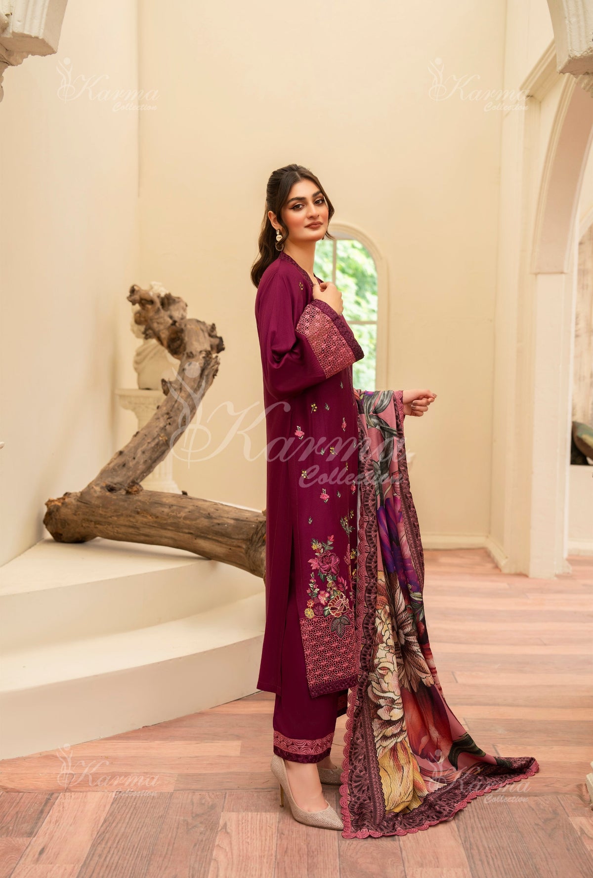 Karma CollectionWinter 2024 Aangan II -1409| BERRY MAROON