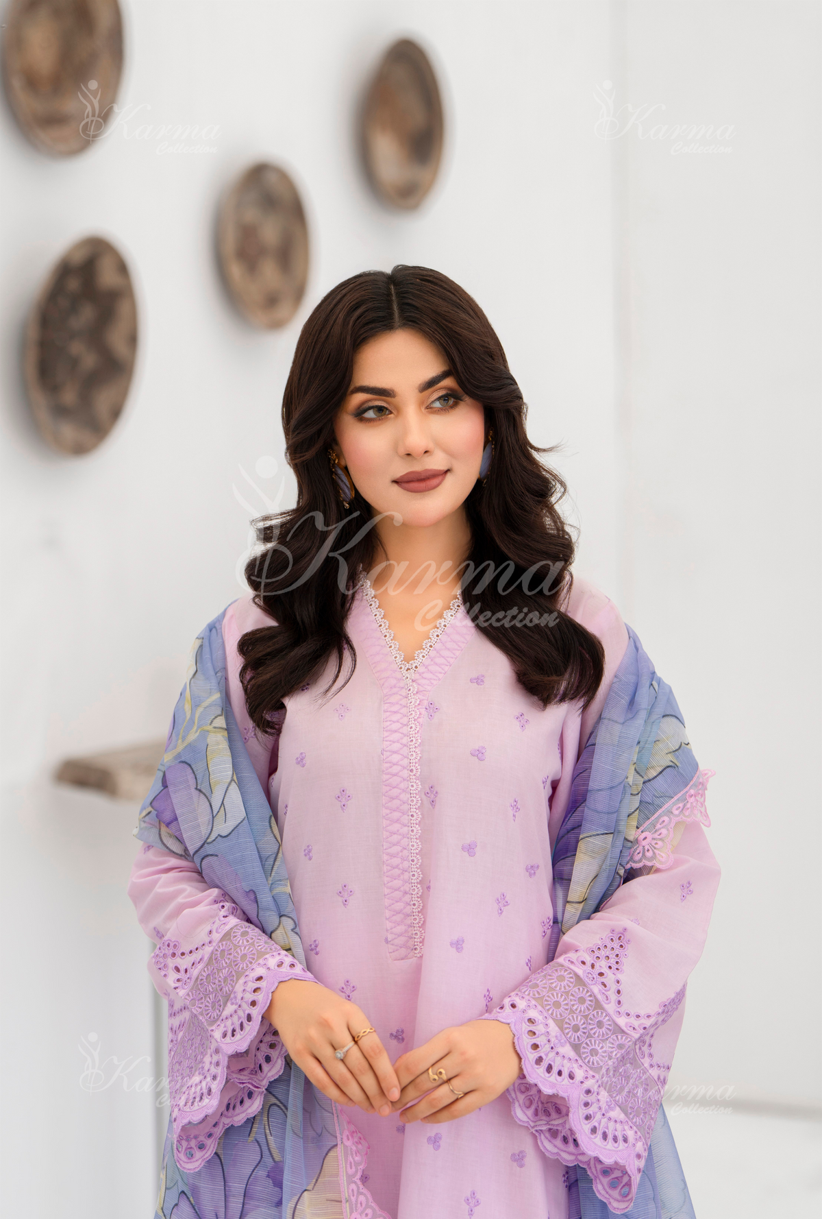 Afsana By KARMA COLLECTION (1388) Pastel PinkChikankari Edit Latest Volume Causal 3 piece Suit
