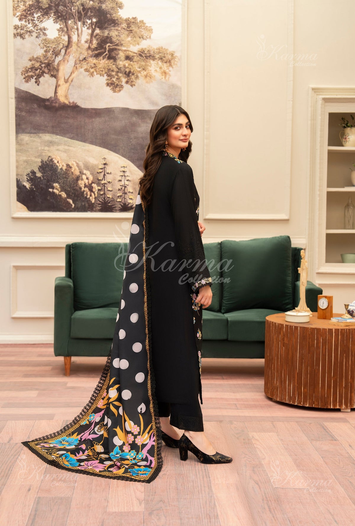 Karma Collection Winter 2024 Aangan II -1406 | JET BLACK