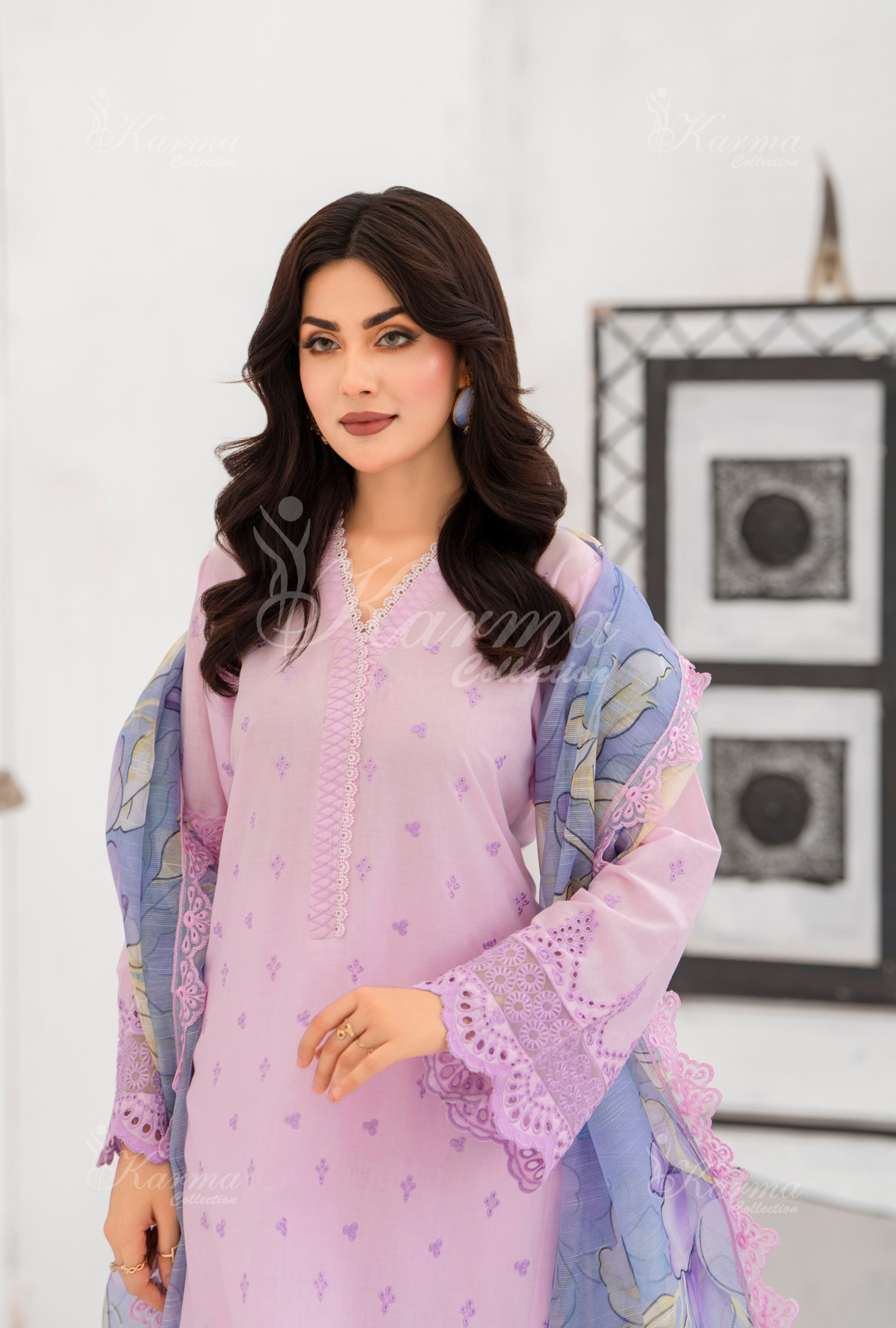 Afsana By KARMA COLLECTION (1388) Pastel PinkChikankari Edit Latest Volume Causal 3 piece Suit