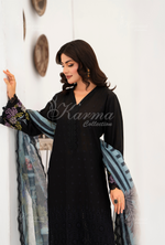 Afsana By KARMA COLLECTION (1389) Raven Black Chikankari Edit Latest Volume Causal 3 piece Suit