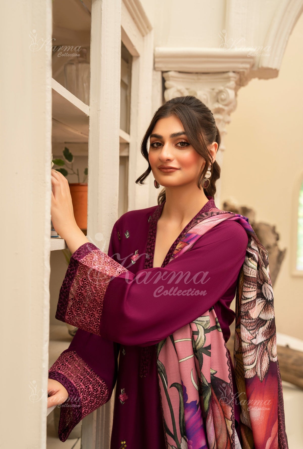 Karma CollectionWinter 2024 Aangan II -1409| BERRY MAROON
