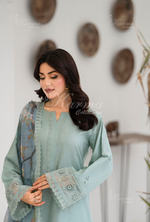 Afsana By KARMA COLLECTION (1394) Mint Blue Chikankari Edit Latest Volume 2