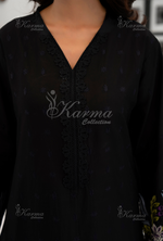 Afsana By KARMA COLLECTION (1389) Raven Black Chikankari Edit Latest Volume Causal 3 piece Suit