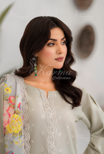 Afsana By KARMA COLLECTION (1387) Pistachio LuxuryChikankari Edit Latest Volume Causal 3 piece Suit