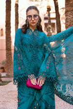 maria b original 3 Piece Unstitched Embroidered Dobby Lawn Suit | D-2513-B