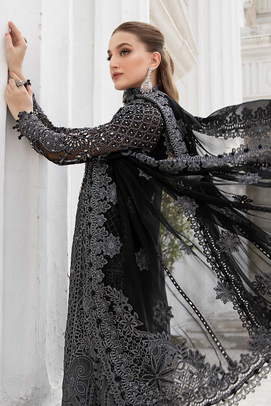 Maria B stitched Luxury Embroidered 3 Piece Chiffon inspired Suit | MPC-24-101