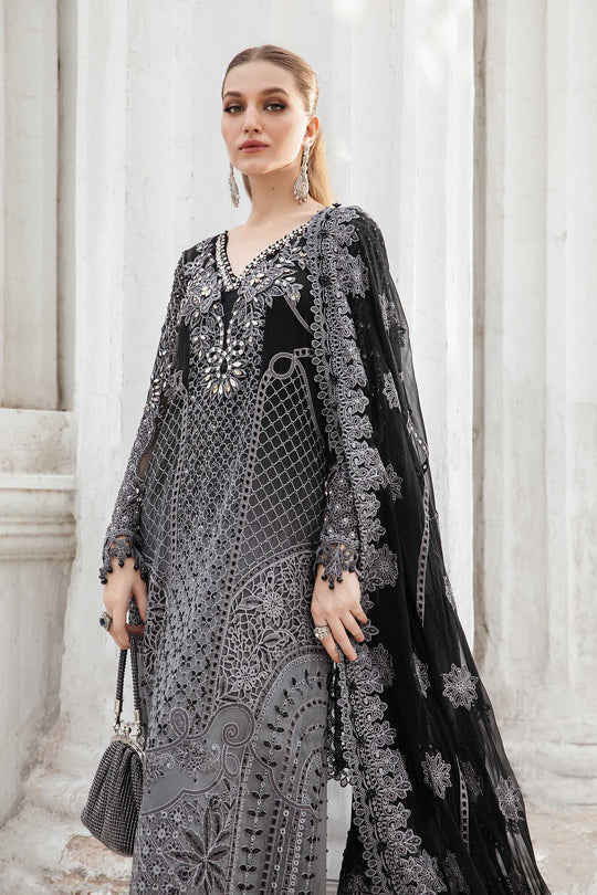 Maria B stitched Luxury Embroidered 3 Piece Chiffon inspired Suit | MPC-24-101
