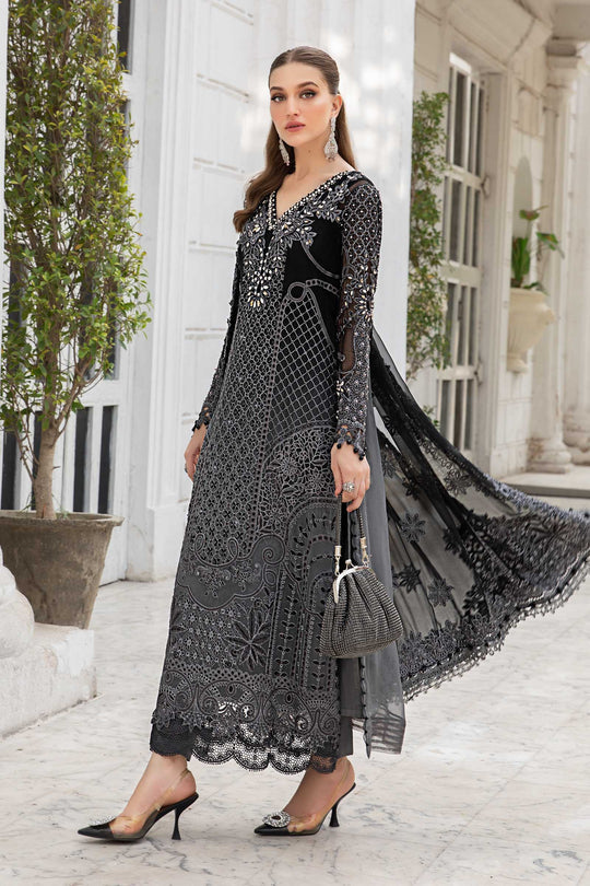 Maria B stitched Luxury Embroidered 3 Piece Chiffon inspired Suit | MPC-24-101