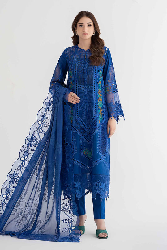 Maria B inspired 3 Piece Embroidered Lawn Suit | DS-2404-B
