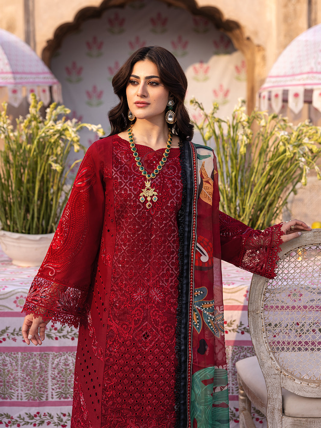Husn e Jahan Luxury Lawn '25| Elena | 3 PC Luxury Lawn