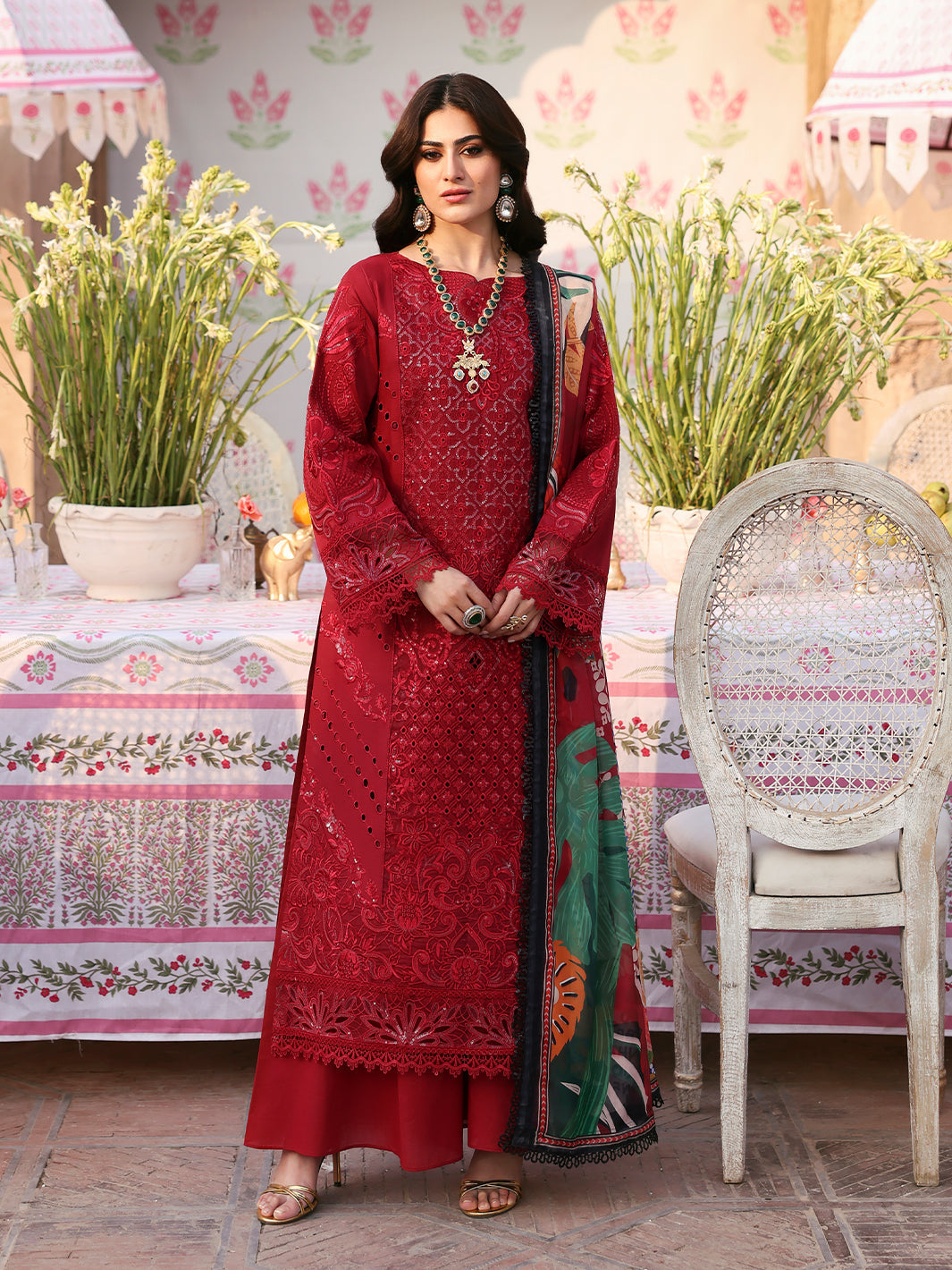 Husn e Jahan Luxury Lawn '25| Elena | 3 PC Luxury Lawn