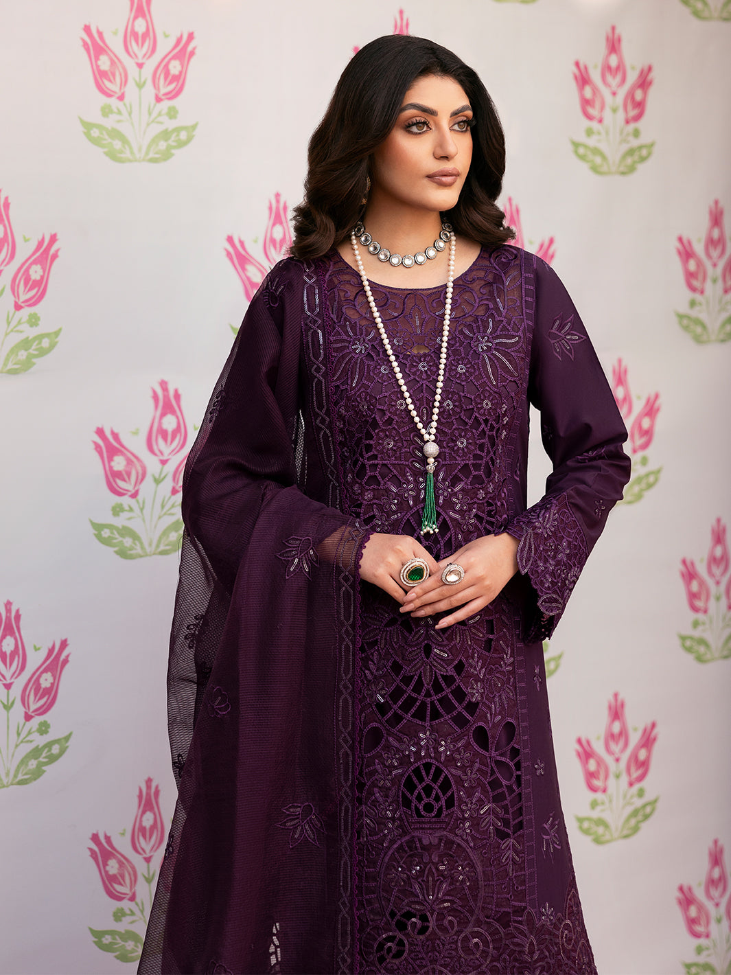 Husn e Jahan Luxury Lawn '25| Liana | 3 PC Luxury Lawn