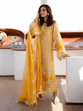 MS-02 | 3 PC Eid Luxury Lawn 25 | Monaco by Parishay