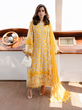 MS-02 | 3 PC Eid Luxury Lawn 25 | Monaco by Parishay