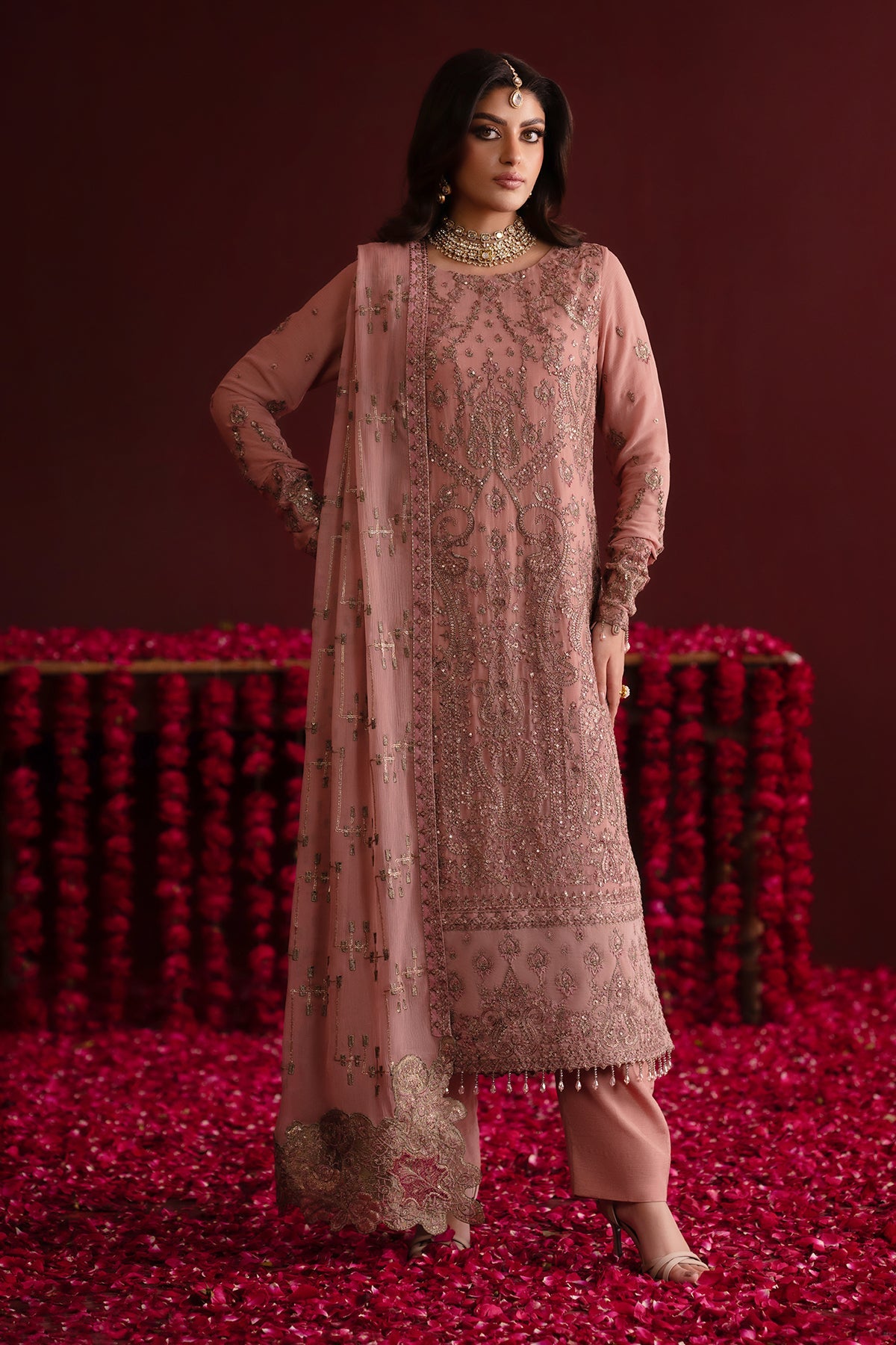 Shaheena | Nooresha By Emaan Adeel | Embroidered 3 Piece Chiffon Suit Stitched | Eid 2025