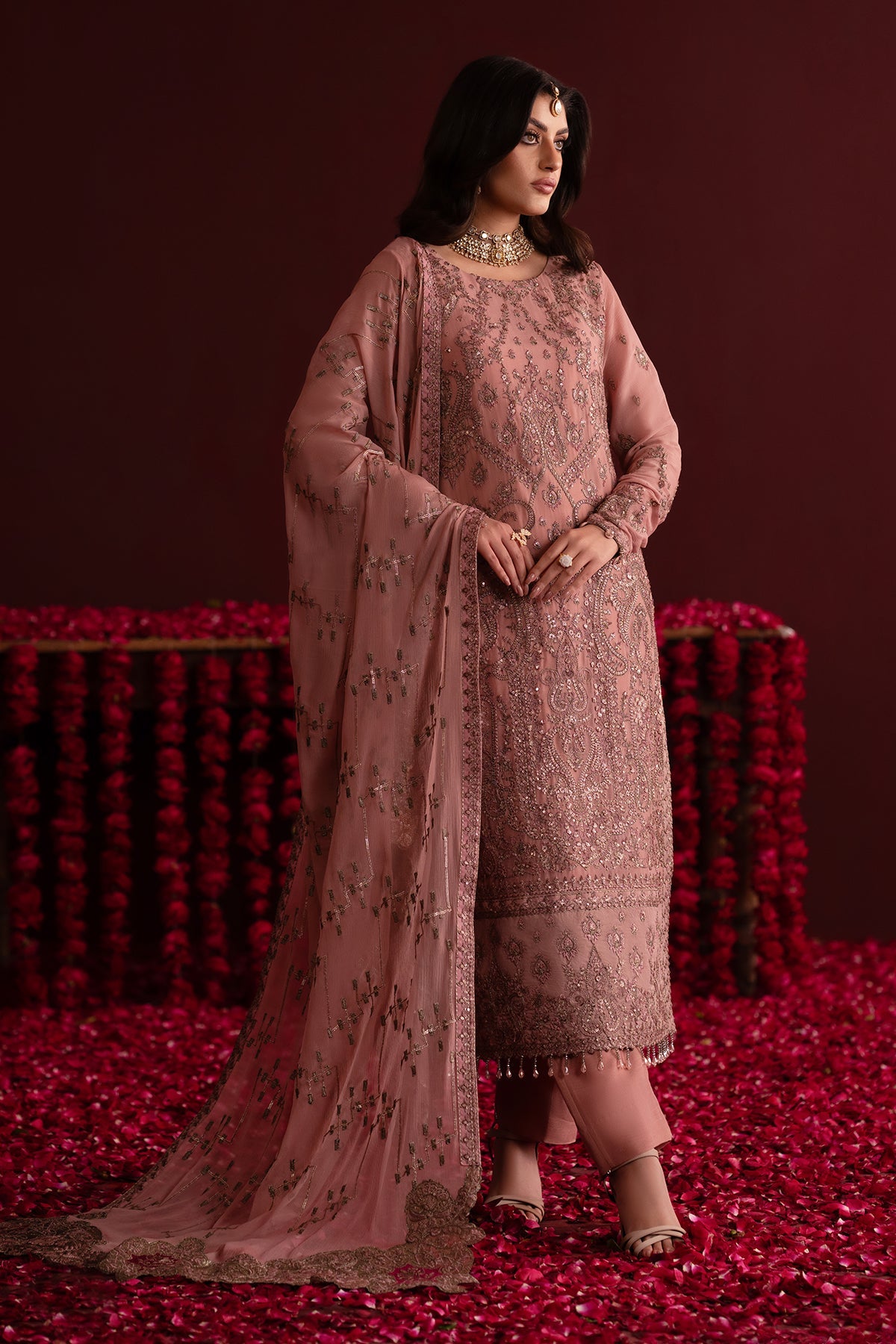 Shaheena | Nooresha By Emaan Adeel | Embroidered 3 Piece Chiffon Suit Stitched | Eid 2025