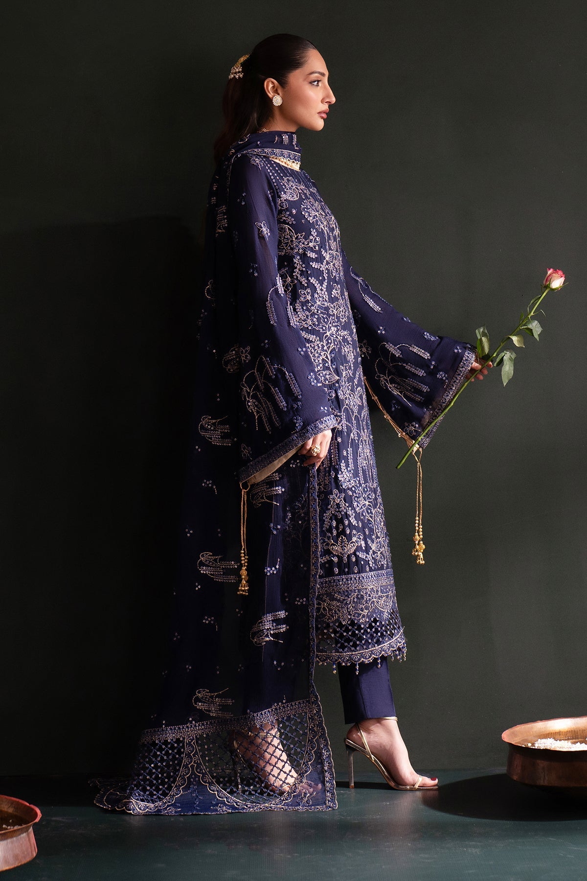 Zarifa | Nooresha By Emaan Adeel | Embroidered 3 Piece Chiffon Suit Stitched | Eid 2025