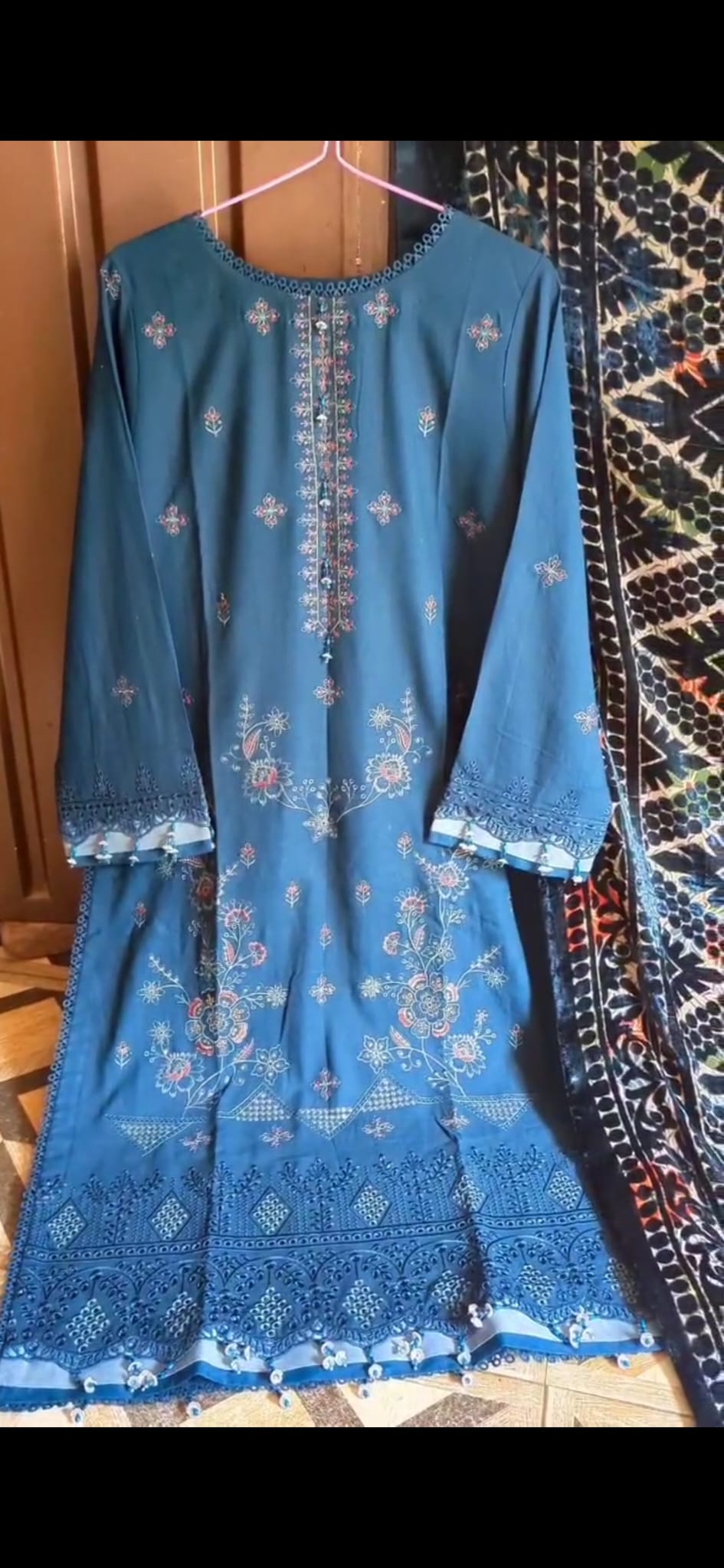 Winter Collection Dhanak Stitch 3Pc Suite with Palachi shawl