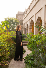 Chiffon 3 Piece Embroidered Hayat Karma Collection DARK RAVEN F-497