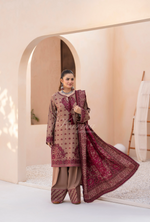 Winter Luxury 3 Piece Embroidered Mishaal Karma CollectionESPRESSO SKU:KC-1536