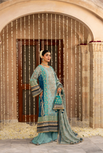 Festive Edit 2026 Karma Collection JAHAN-ARA BLACK SKY BLUE F-501