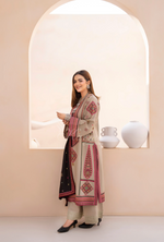 Winter Luxury 3 Piece Embroidered Mishaal Karma CollectionLIGHT OAT SKU:KC-1533