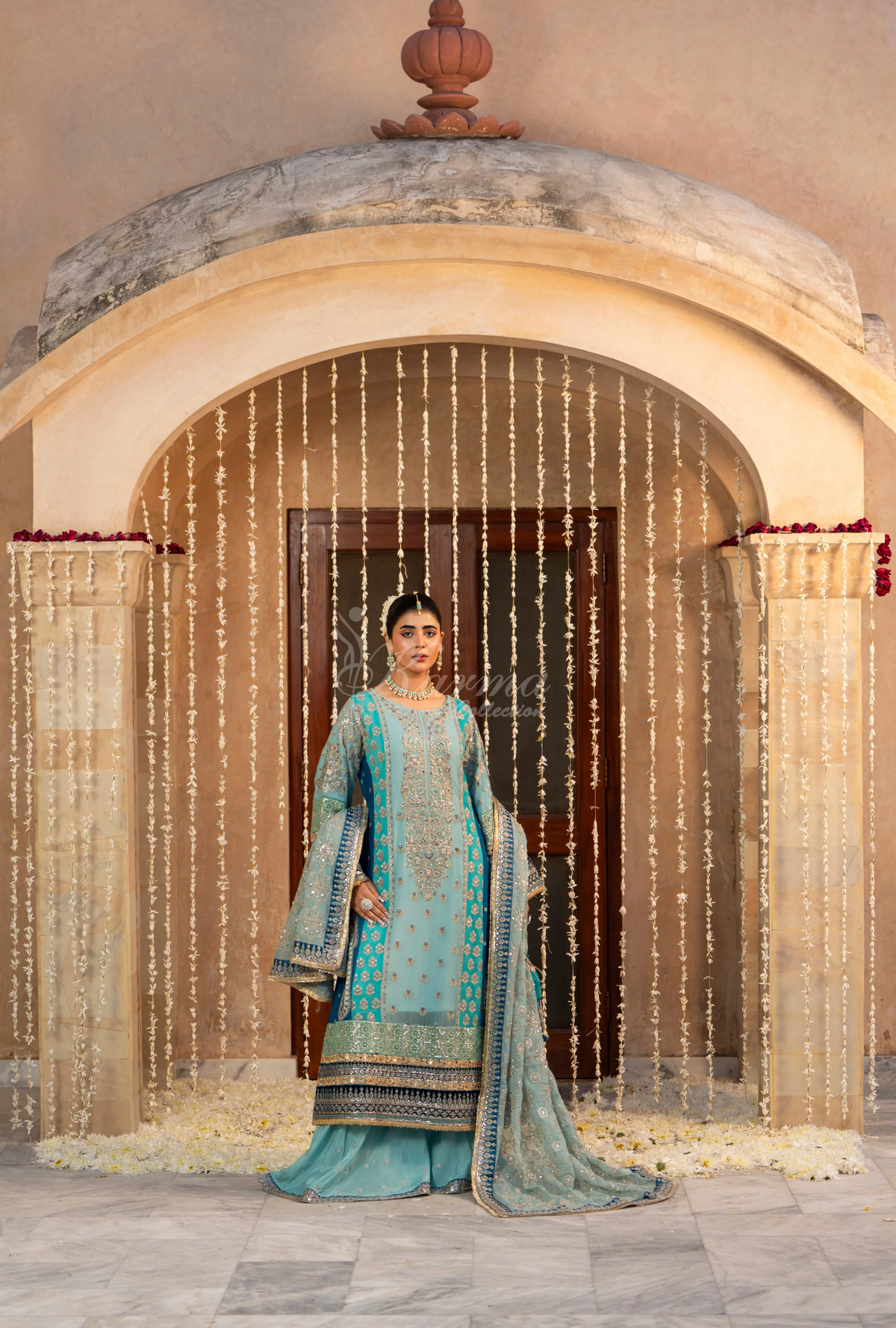 Festive Edit 2026 Karma Collection JAHAN-ARA BLACK SKY BLUE F-501