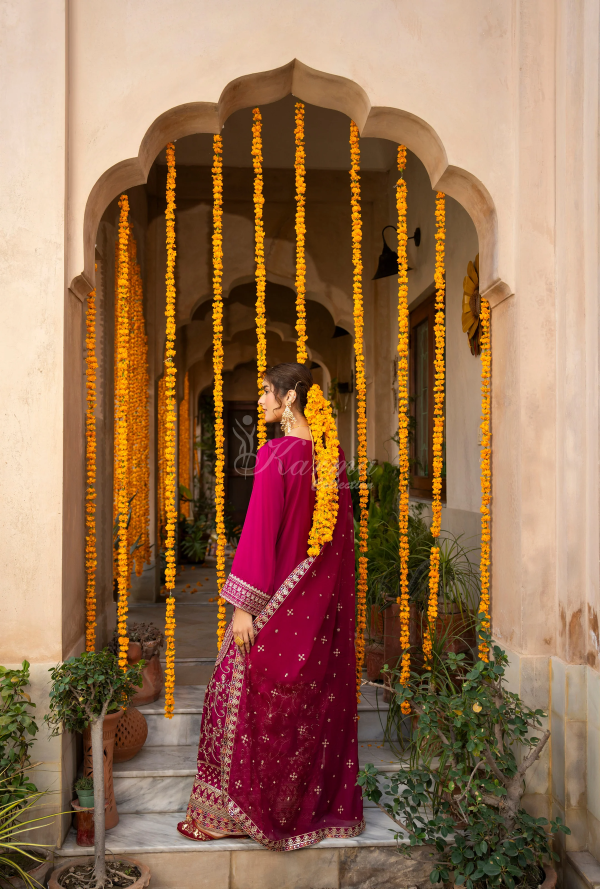 Chiffon 3 Piece Embroidered Hayat Karma Collection BOTTLE GREEN F-493