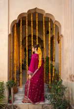 Chiffon 3 Piece Embroidered Hayat Karma Collection BOTTLE GREEN F-493