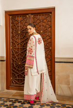 Chiffon 3 Piece Embroidered Hayat Karma Collection CHALK WHITE F-492
