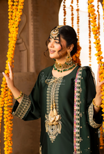 Chiffon 3 Piece Embroidered Hayat Karma Collection HOT ROSE F-493