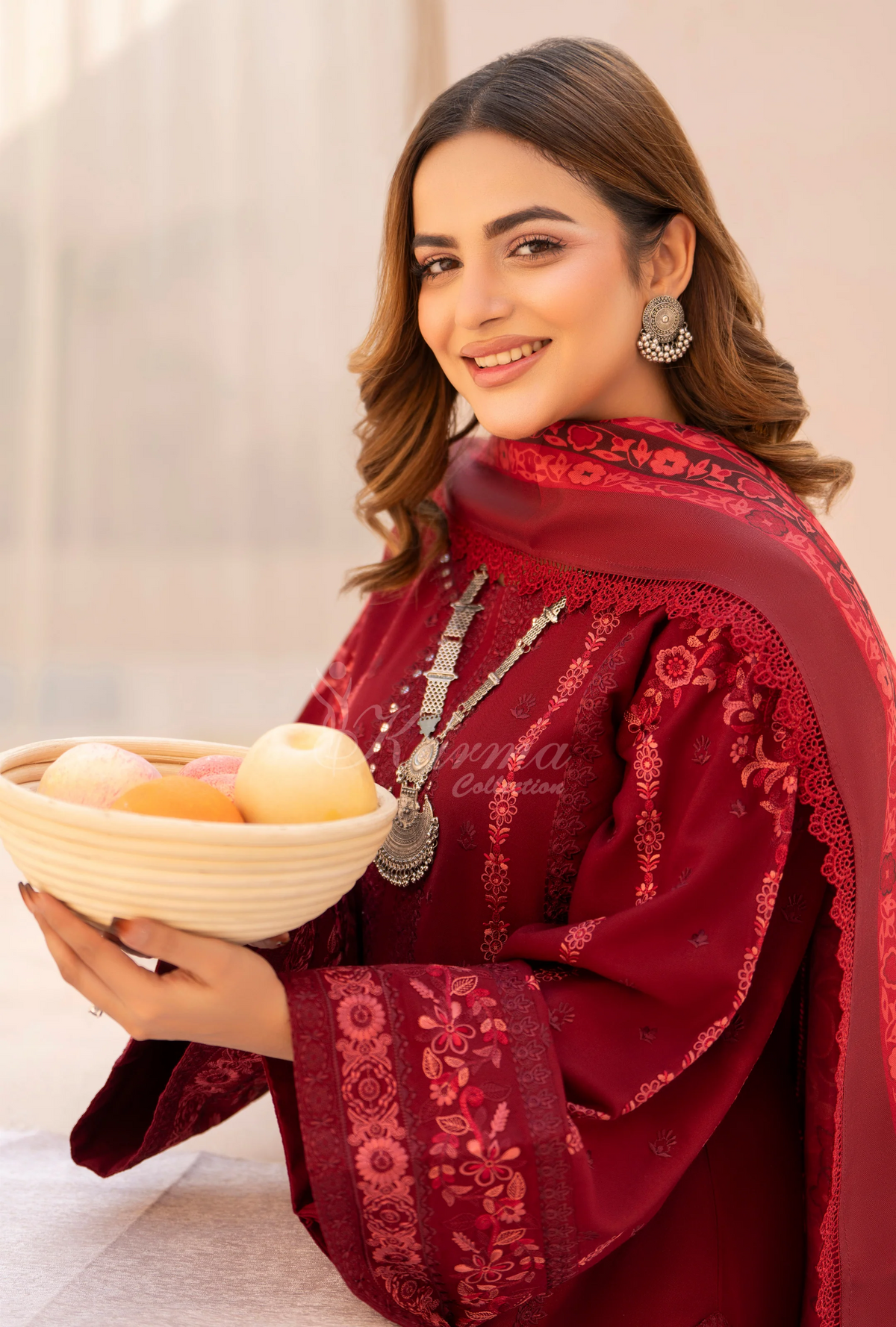 Winter Luxury 3 Piece Embroidered Mishaal Karma CollectionEMBER SKU:KC-1537