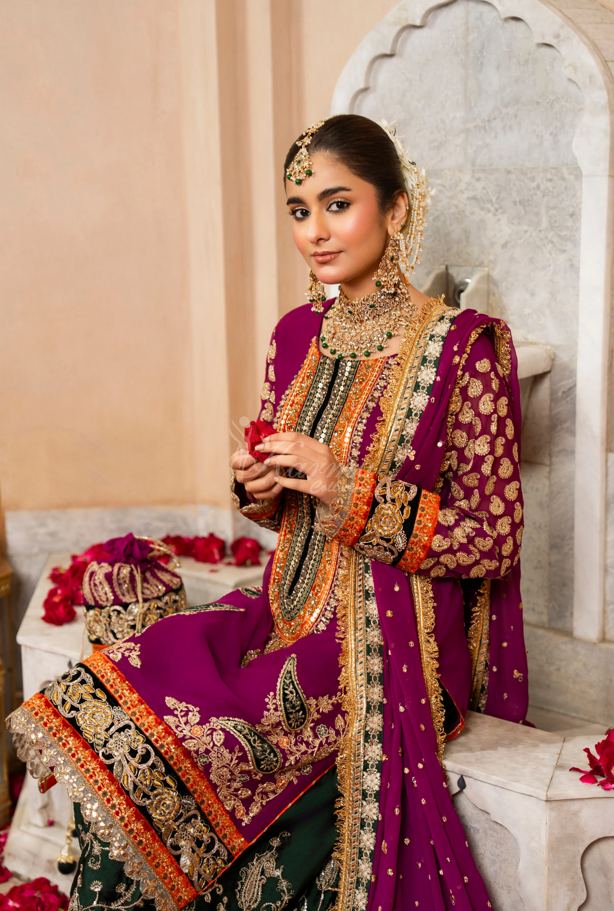 Festive Edit 2026 Karma Collection JAHAN-ARA BLACK MULBERRY F-502