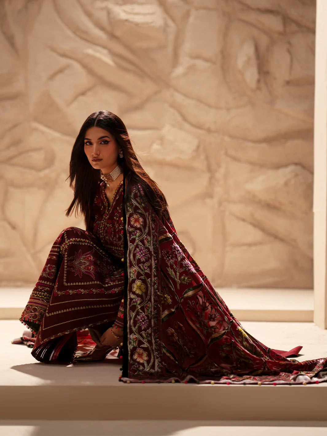 Saqqara-fall-winter Stitched 165 - A | 3 PC EmbroideredKotrai