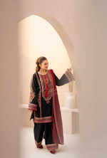 Winter Luxury 3 Piece Embroidered Mishaal Karma CollectionBLOODSTONE SKU:KC-1532