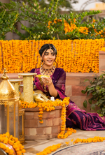 Chiffon 3 Piece Embroidered Hayat Karma Collection MAGENTA F-494