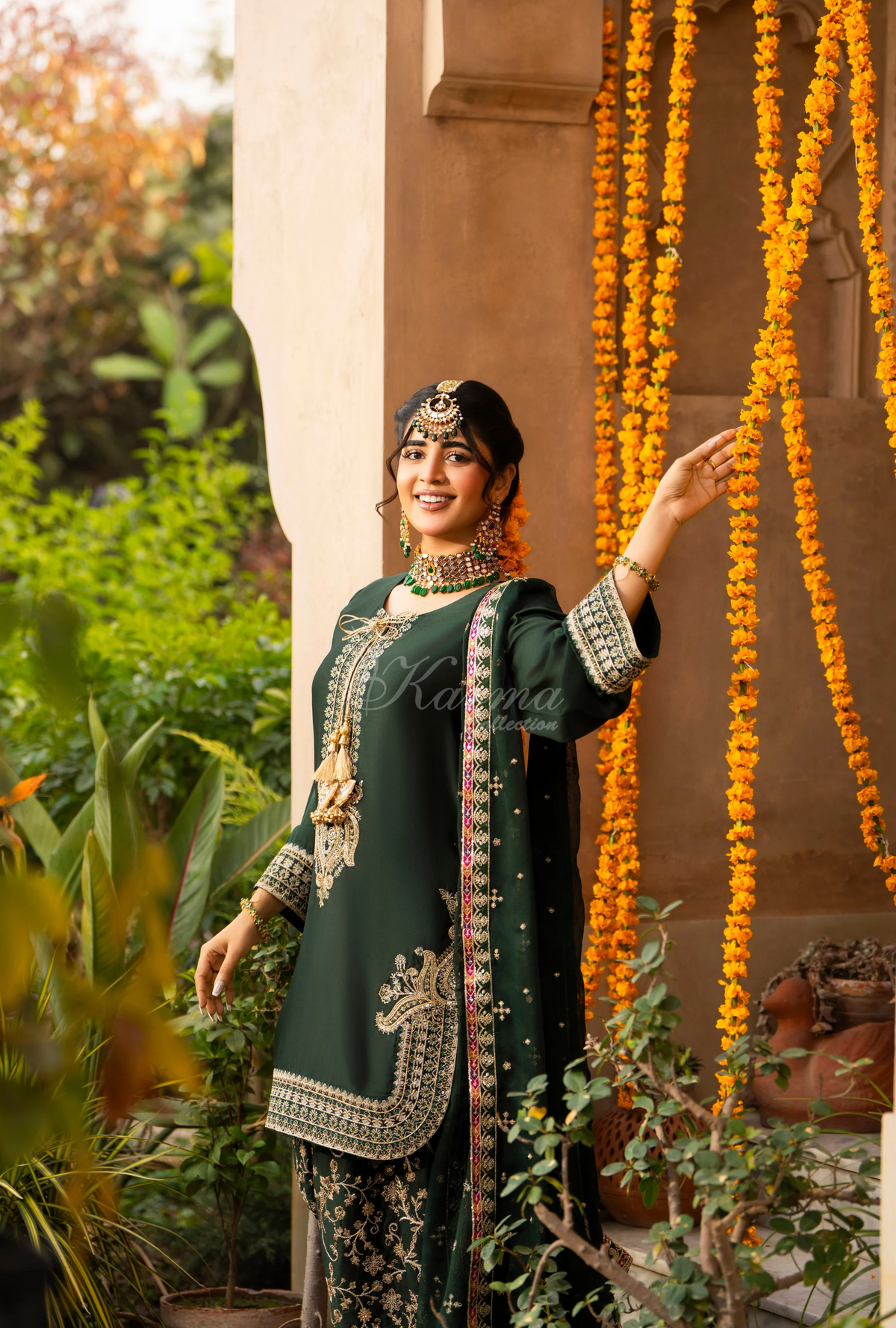 Chiffon 3 Piece Embroidered Hayat Karma Collection HOT ROSE F-493