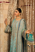 Festive Edit 2026 Karma Collection JAHAN-ARA BLACK SKY BLUE F-501