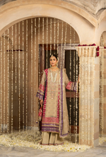 Festive Edit 2026 Karma Collection JAHAN-ARA BLACK CAMEL BROWN F-501