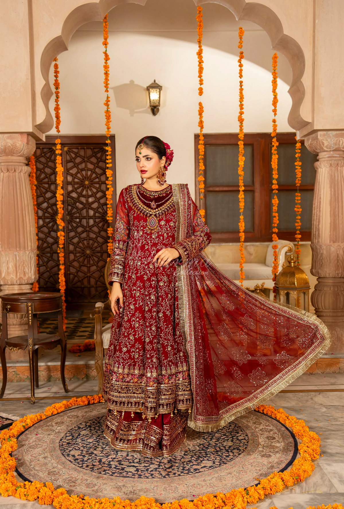 Festive Edit 2026 Karma Collection JAHAN-ARA CHERRY F-499